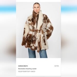 Brand New Giorgio Brato Real Shearling Reversible Leather Jacket Size IT40